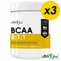 Atletic Food BCAA 8:1:1 1000 mg - 600 капсул (3 шт по 200 капсул)
